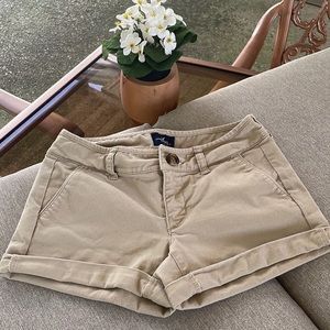 American Eagle Tan Midi Low Rise Shorts Size 00